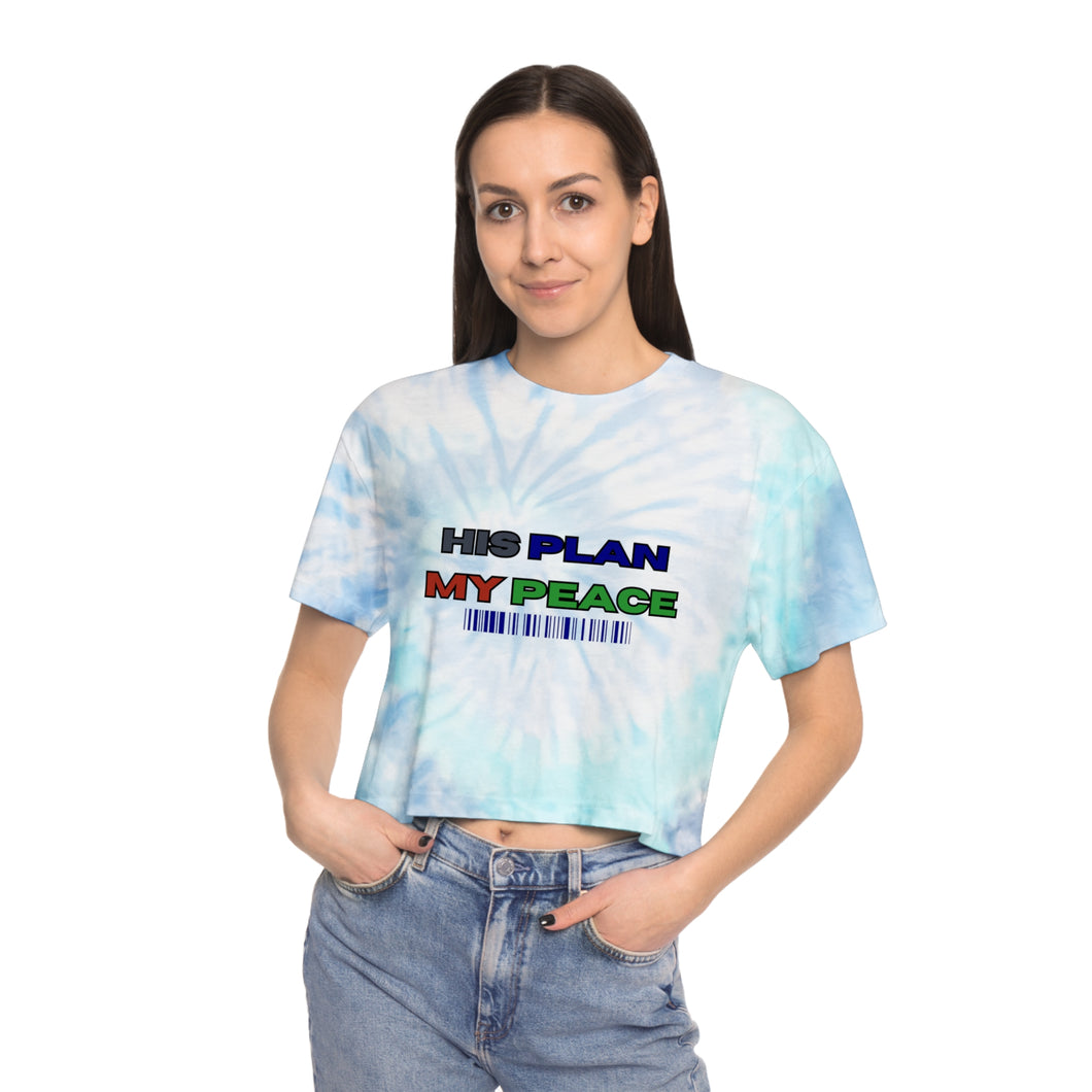 His Plan My Peace Women's Tie-Dye Crop Tee